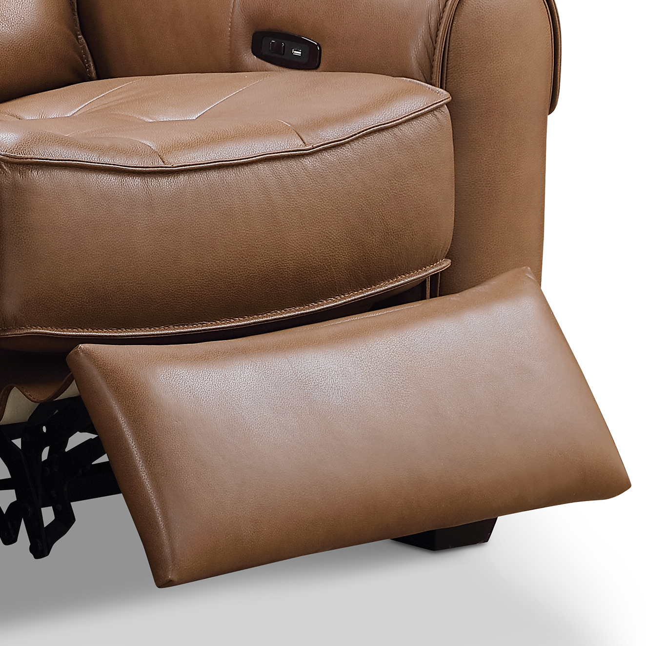 Devon & Claire Elliot Leather Power Reclining Armchair, Camel