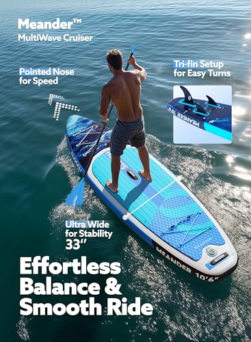 SLOOSH Inflatable Stand Up Paddle Board, 10'6" Inflatable Paddle Boards with Premium Accessories, Non-Slip EVA Deck, Ultra-Light Carry Bag Pump