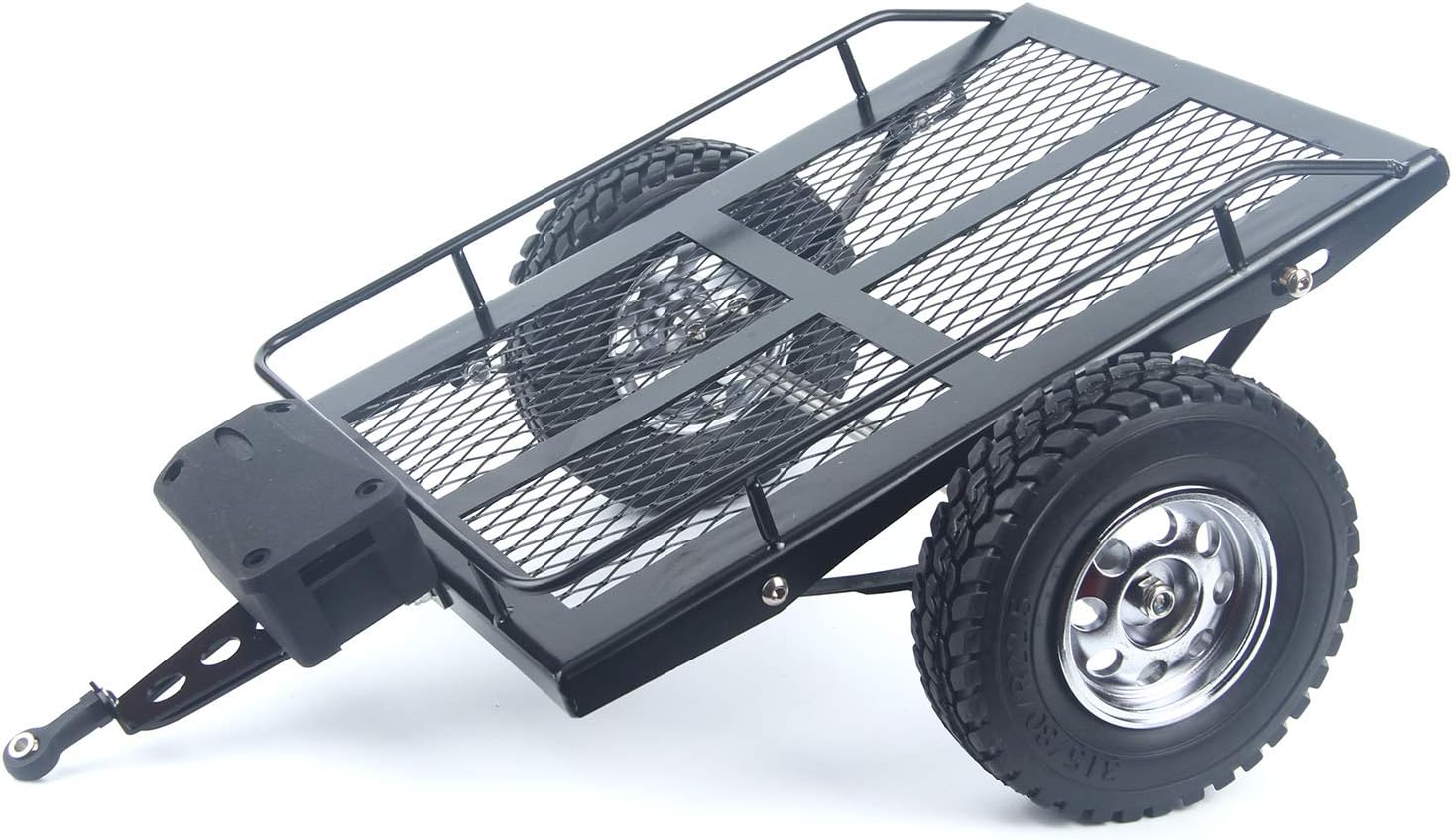 LCX Racing 1/10th RC Crawler Car Heavy Duty Metal Trailer RC Crawler Hooper Trail Cargo Carrier Metal Kit for Axial SCX10 SCX10 II TRX4 TRX6 Redcat