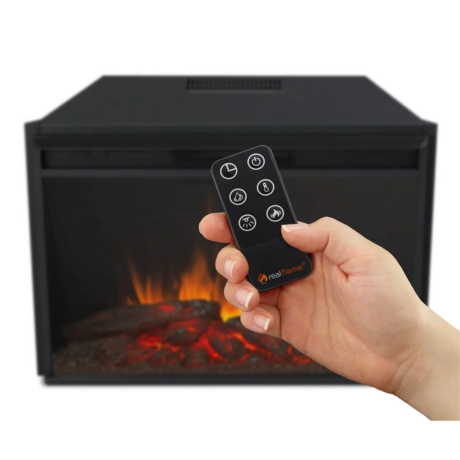 Real Flame Manus 64" Modern Wood Grand Electric Fireplace in White