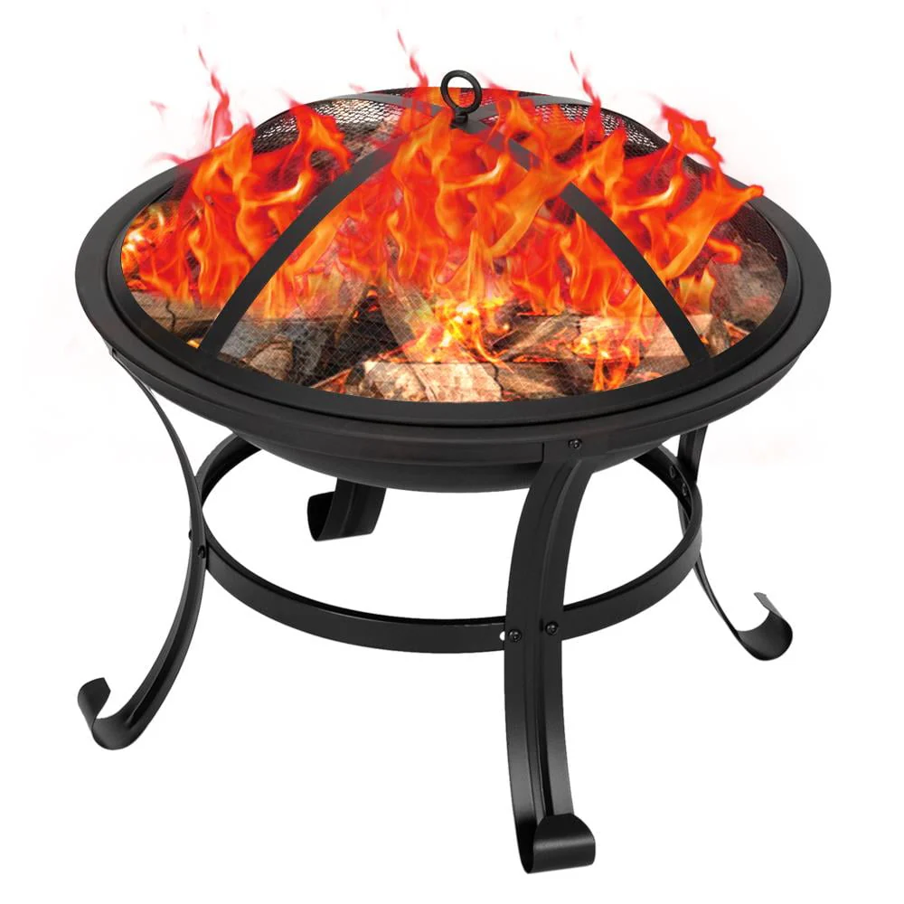 UBesGoo 32 Wood Burning Firepit Garden Square Fire Pit Stove Fire Bowl Patio Firepits Outdoor Black