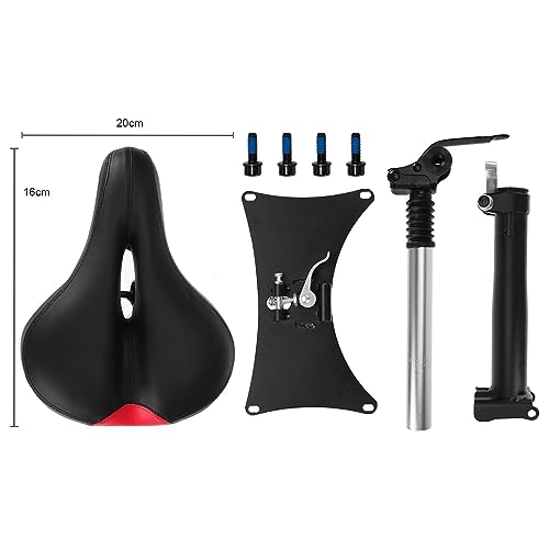 Electric Scooter Seat 45-60 cm Height Adjustable, Leather Saddle with Shock Absorption, Foldable Folding Removable Seat 10/11 inch Electric Scooters