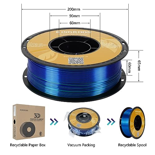 Kingroon Silk PLA Bundle 3D Printer Filament, Dimensional Accuracy +/- 0.03 mm, 10 kg Spool(22lbs)