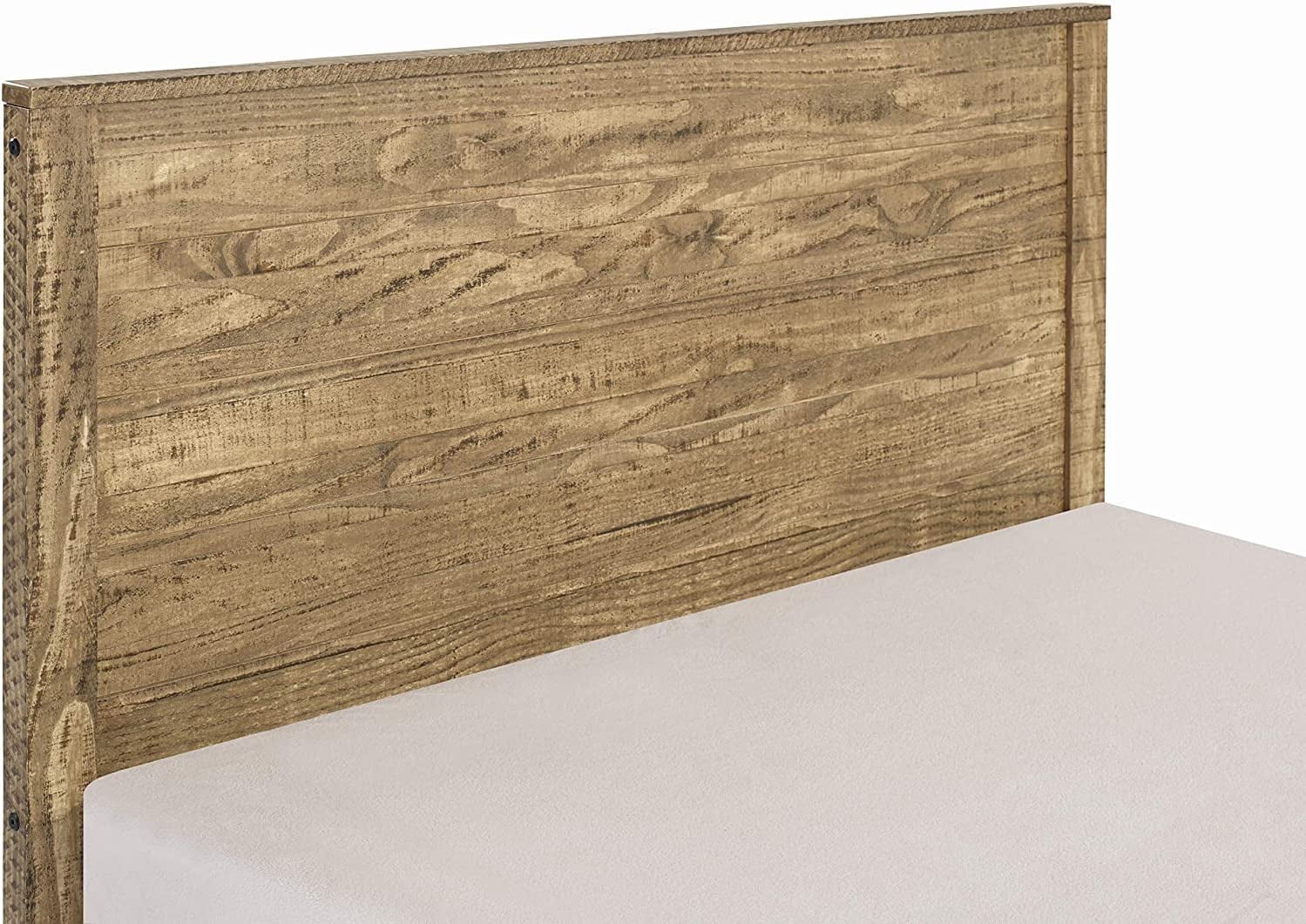 Yes4wood Solid Wood Full Bed Frame with Headboard, Heavy Duty Modern Rustic Full Size Bed Frames