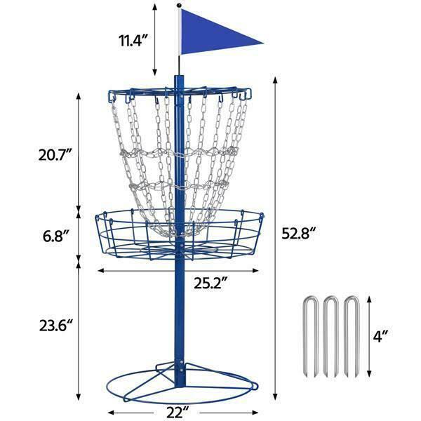 Disc Golf Goal Target Basket Practice Frisbee Game Cross Chain Outdoor