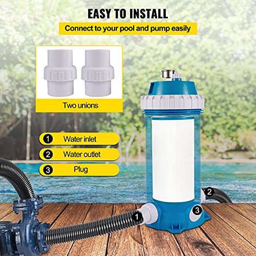 VEVOR Cartridge Pool Filter, 50-525Sq. Ft Filter Area Inground Pool Filter