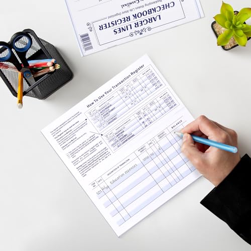 20 Pack Checkbook Register, Check Registers for Personal, Blank Ledger Transaction Registers for Personal or Business Bank