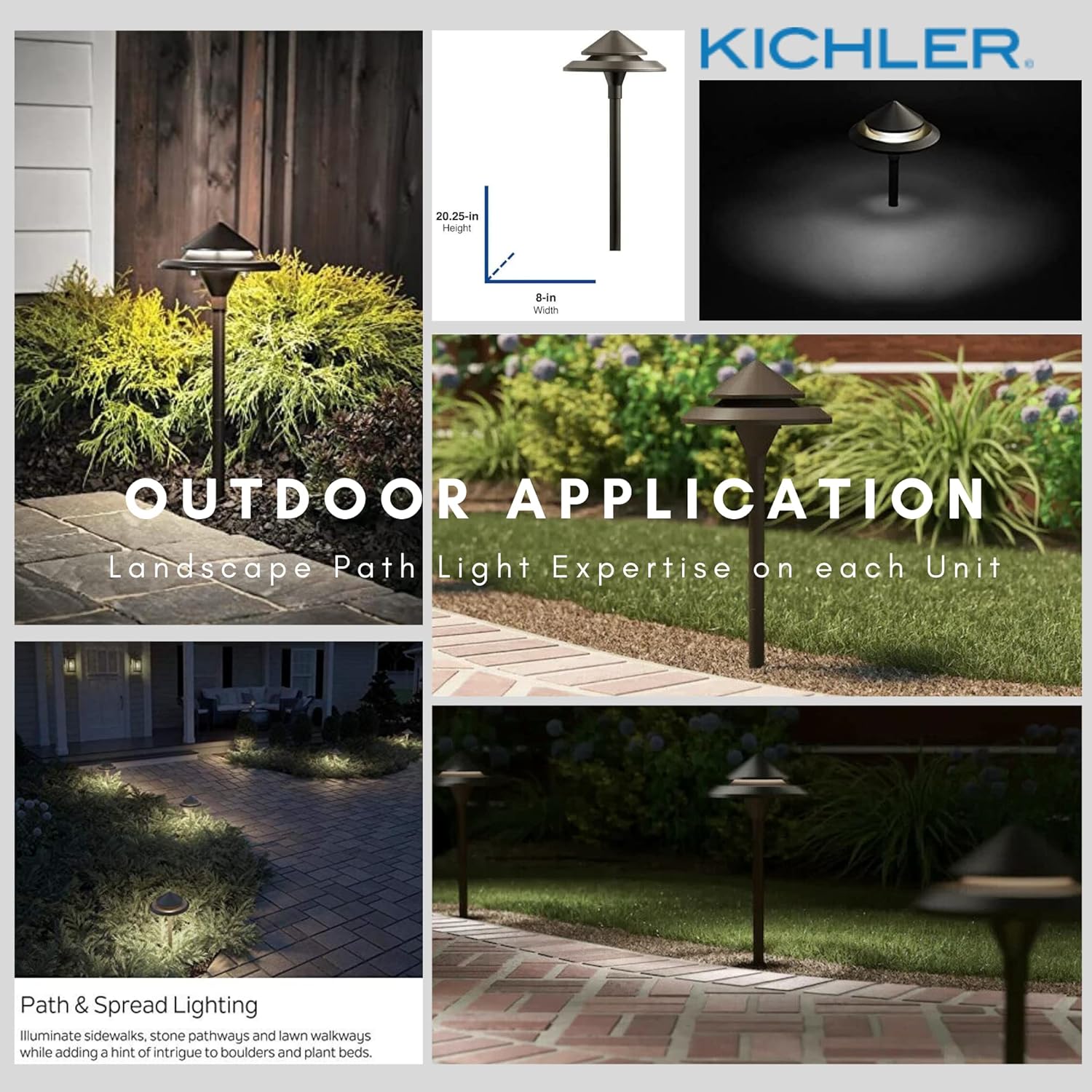 Kichler Showscape Collection #28305; 3-Watt Olde Bronze Low Voltage LED Stepped Cone Path Light with Light Leak for Home Owners