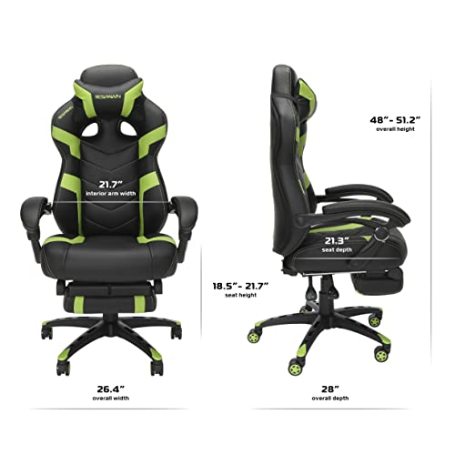 RESPAWN 110 Pro Gaming Chair - Gaming Chair with Footrest, Reclining Gaming Chair, Video Gaming Computer Desk Chair, Adjustable Desk Chair