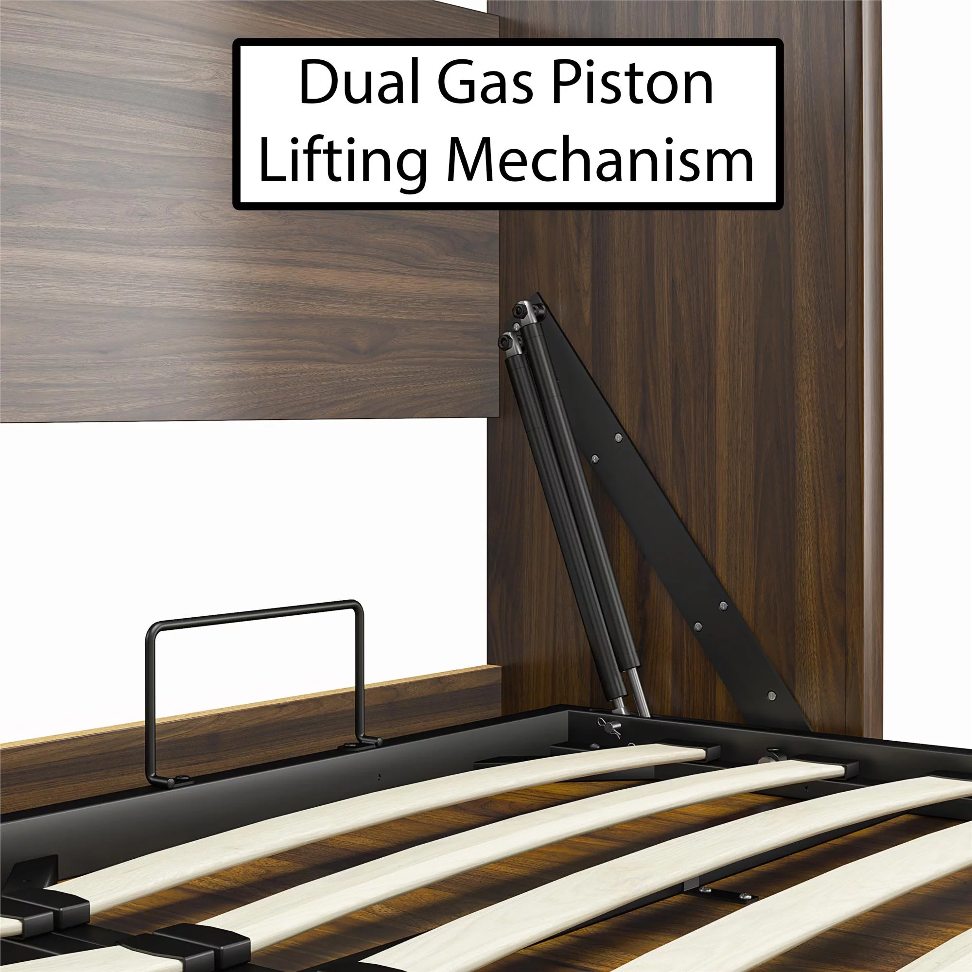 Signature Sleep Paramount Queen Size Murphy Bed with Easy Open Close Mechanism, Black Oak - Radiant Selections