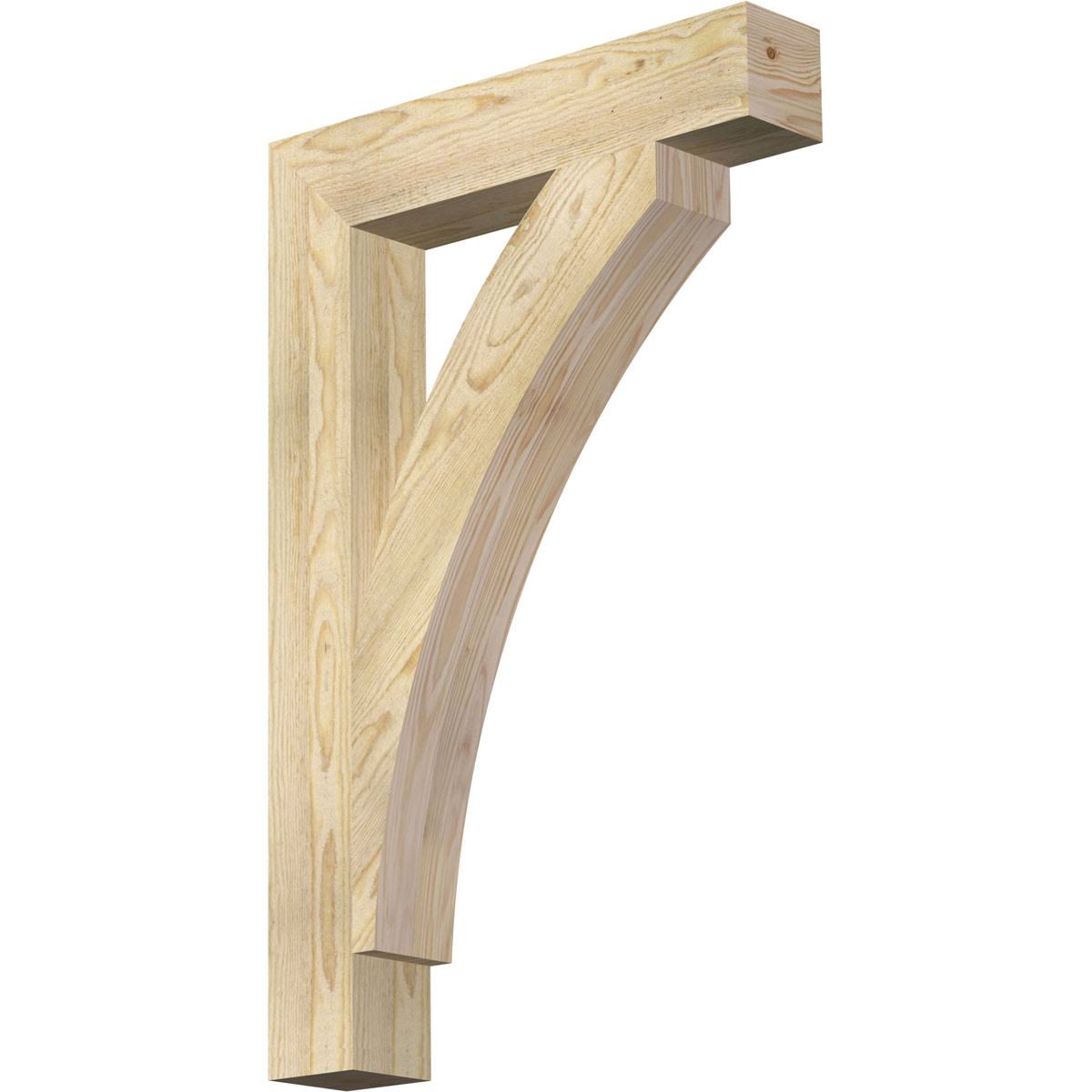 Ekena Millwork BKT04X22X34THR05RDF 4x22W x 22x22D x 34x22H Thorton Block Rough Sawn BRACKET, Douglas Fir