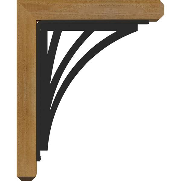 Ekena Millwork 4x22W x 16x22D x 19x22H Nevio Craftsman Ironcrest Rough Sawn BRACKET, Western Red Cedar (1 1/2x22W x 12x22D x 15x