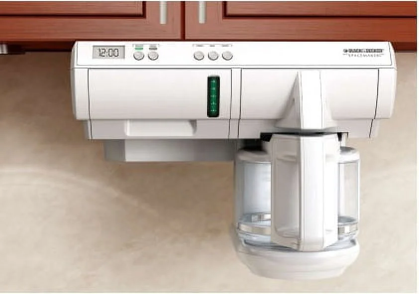 BLACK+DECKER SCM1000BD Spacemaker 12-Cups Coffee Maker, Glass Carafe, (White)