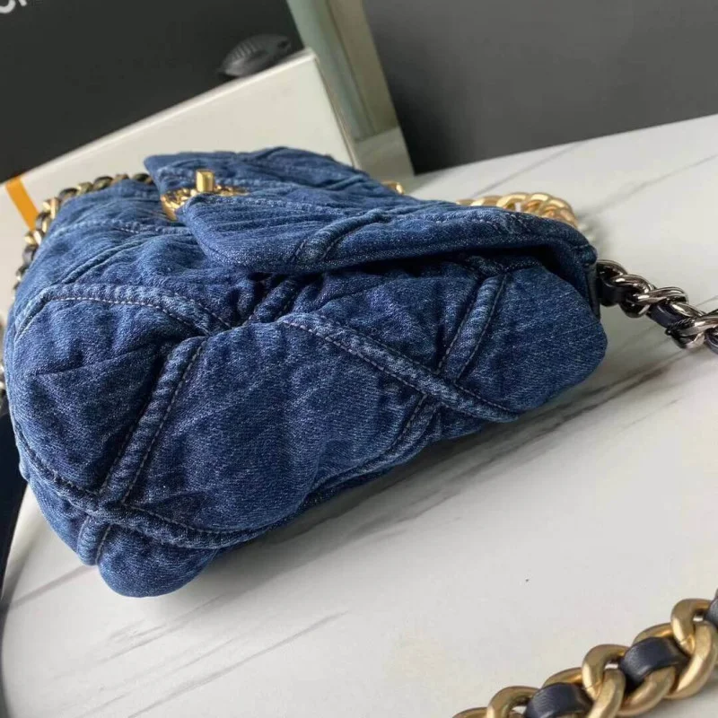 Chanel 19 Large Flap Bag As1161 Denim