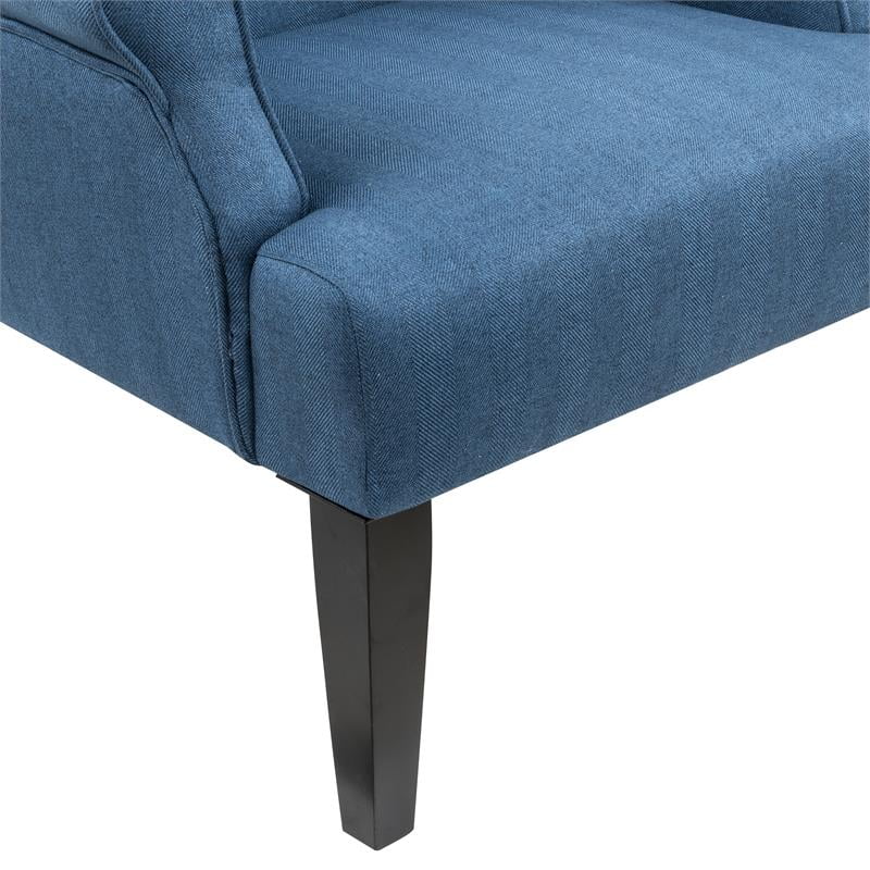 HomeFare Welt Trim Accent Arm Chair in Denim Blue