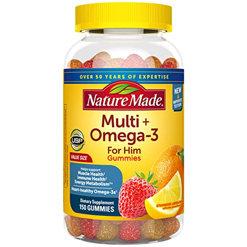 Nature Made Multivitamin for Him with Omega-3, Mens Multivitamins for Daily Nutritional Support, Multivitamin for Men