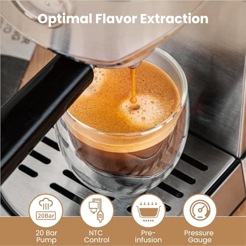 Gevi Espresso Expresso Machine 20 Bar with Auto Milk Frother, Professional Espresso Maker with Steam Wand