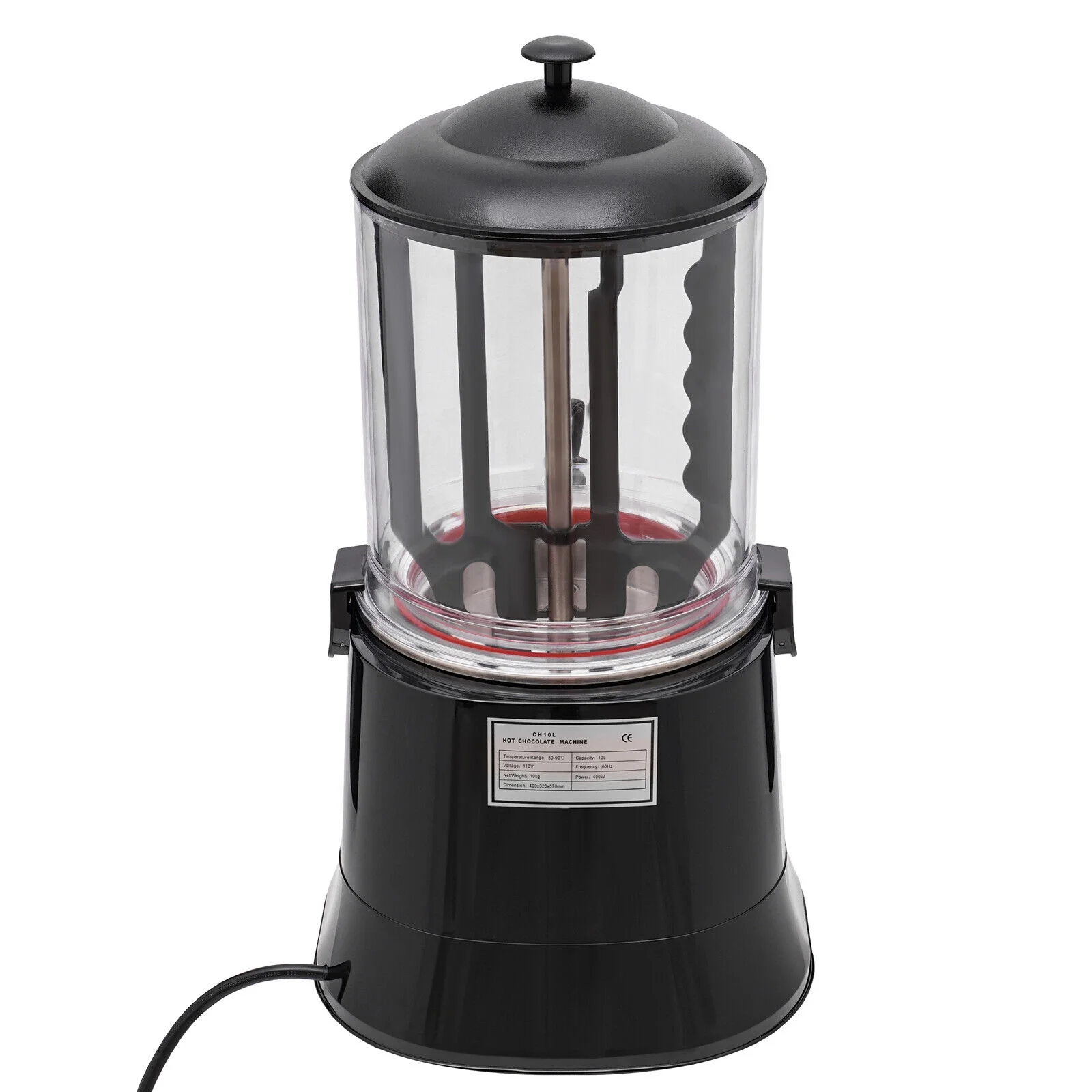 Commercial Hot Chocolate Dispenser Cocoa Milk Heating Beverage Dispenser 10L Water Dispenser
