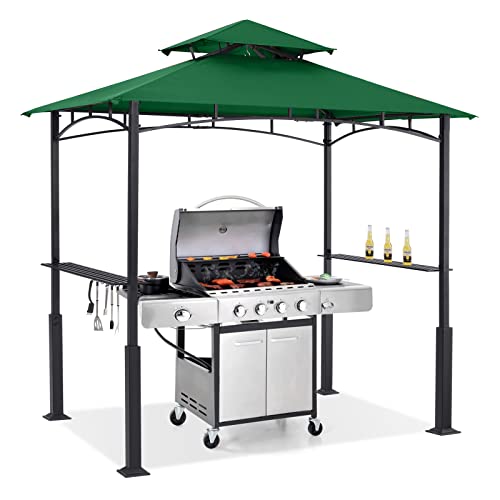 ABCCANOPY 8x5 Grill Gazebo - Outdoor BBQ Canopy Shelter with Led Light for Patio Backyard Grilling (Dark Gray)