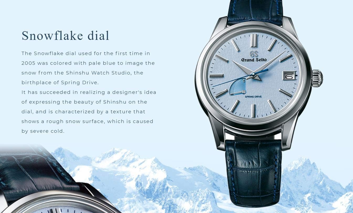 Mens Grand Seiko Spring Drive Movement, Blue Snowflake Dial SBGA407