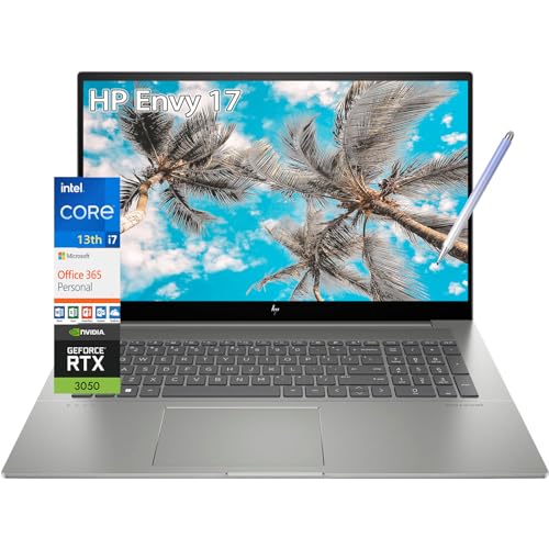 HP-ENVY 17-Laptop Touchscreen Stylus Pen - Intel i7-13700H 14Core - Windows11 Pro - Microsoft 365 - Backlit Keyboard -Thunderbolt 4 - Wi-Fi 6E