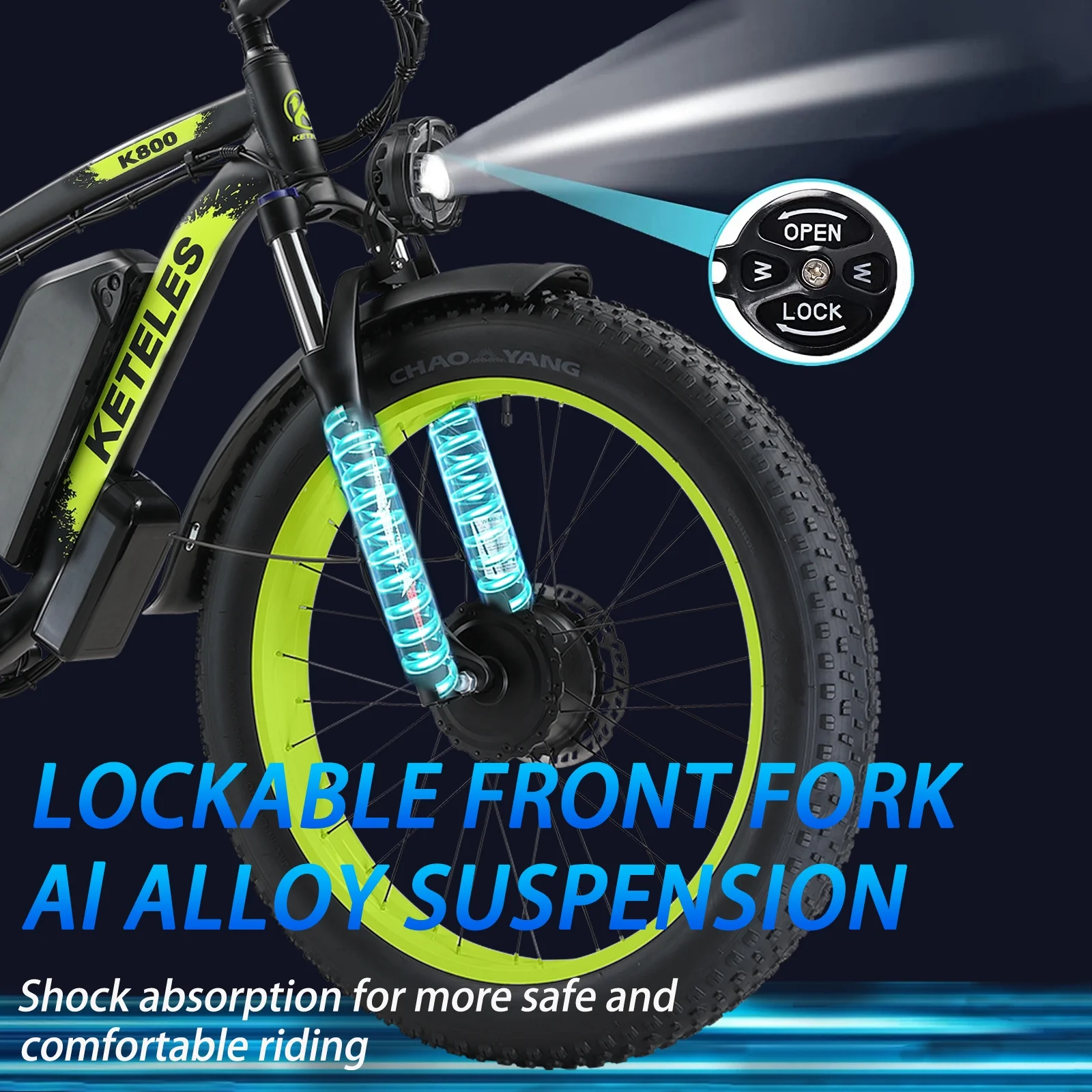Electric Bike for Adults, 2000W 26” Fat Tire Electric Bike, 35MPH AWD Dual Motor Electric Bicycles
