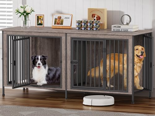 EasyCom 39.96" XL Wooden Large Dog Crate Furniture for Medium and Large Breed