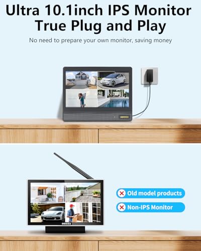 Dual Antennas for Wi-Fi Enhanced AI Human Detected 2K 3.0MP Wireless Security Camera System, Surveillance DVR Kits with 2TB Hard Drive