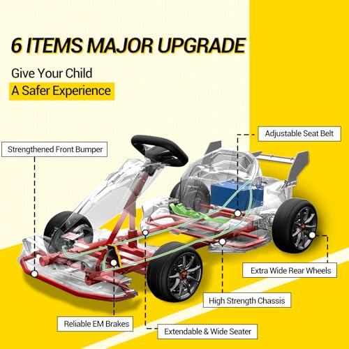 24V Kids Electric Go Kart, Licensed McLaren F1 Drift Kart Car with Dual 200W Motors, Adjustable Seat, 6 Safety Upgrades, CVT Speed Mode