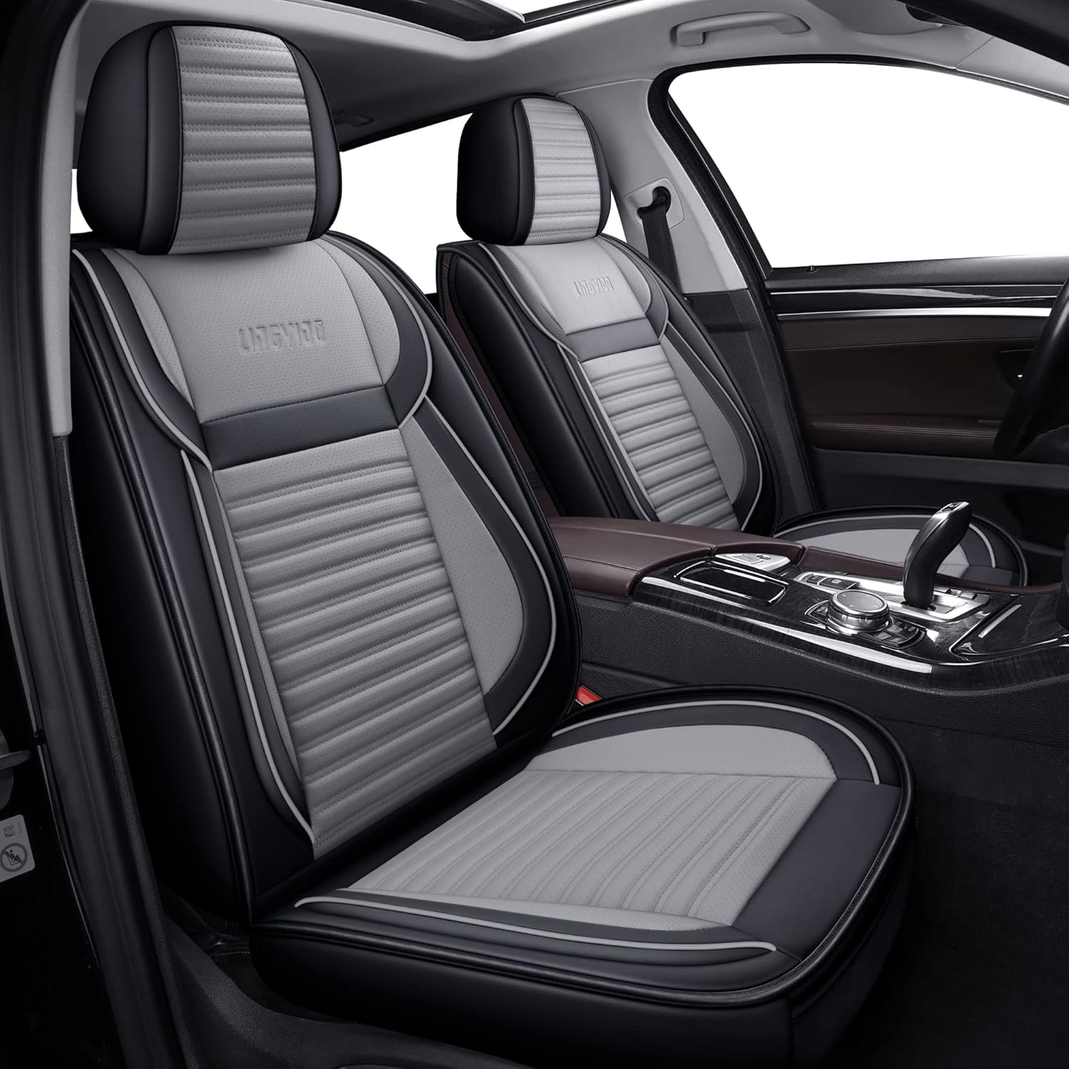 LINGVIDO Breathable and Waterproof Faux Leather Automotive Seat Covers for Cars SUV Pick-up Truck Sedan