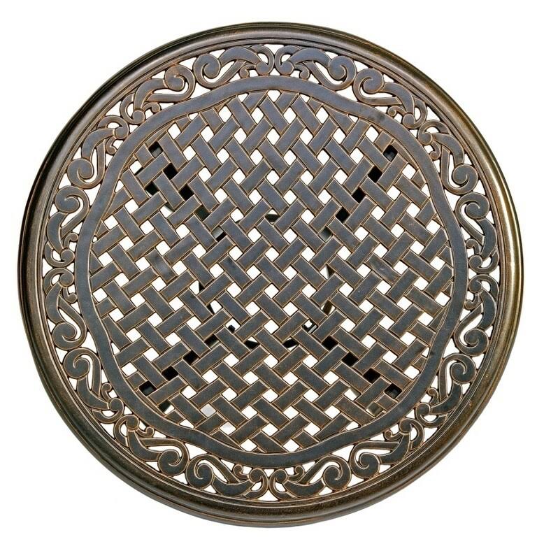 Bistro Table, Square Cast Aluminum Round Outdoor Patio Dining Table 28x22 Dia x 28.6x22 Height - Black