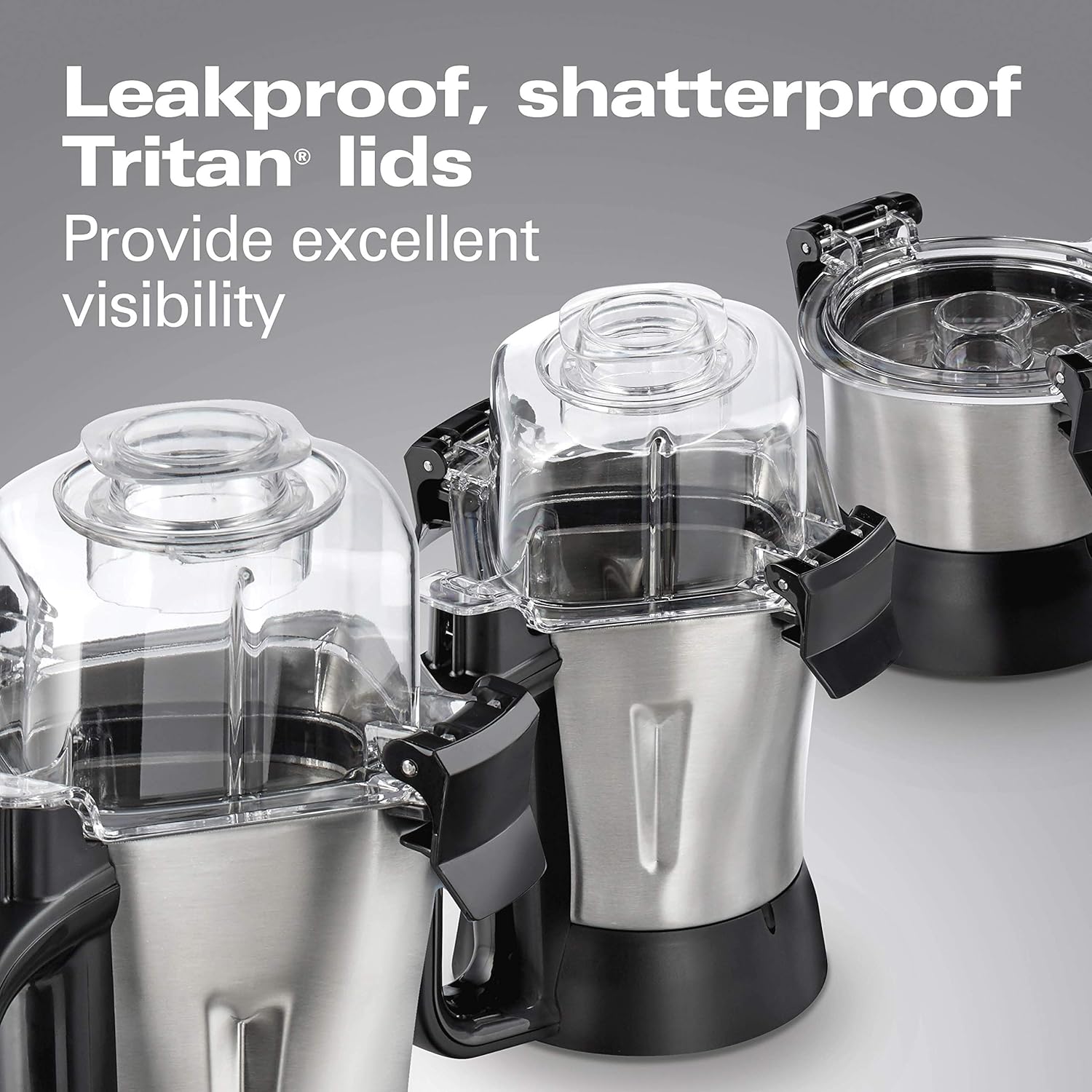 Hamilton Beach Professional 4-in-1 Juicer Mixer Grinder, Commercial-Grade 1400 Watt Motor, 120V, 3 Leakproof Jars, For Wet and Dry Spices