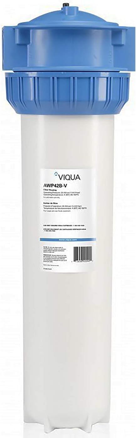 Viqua AWP42B-V Three-Piece 20" Premium Water Housing with Bracket and Wrench fits 4.5" x 20" Filter cartridges w/Pressure Relief Valve and NSF 42