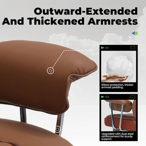 COMHOMA Big and Tall Office Chair, High Back Leather Gaming Chair with Footrest