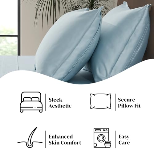Luxury Bamboo Market | Queen Size Bed Sheet Set | 100% Viscose Made from Bamboo | Organically Grown | Ultra Soft | Cooling Sheets for Hot Sleepers |