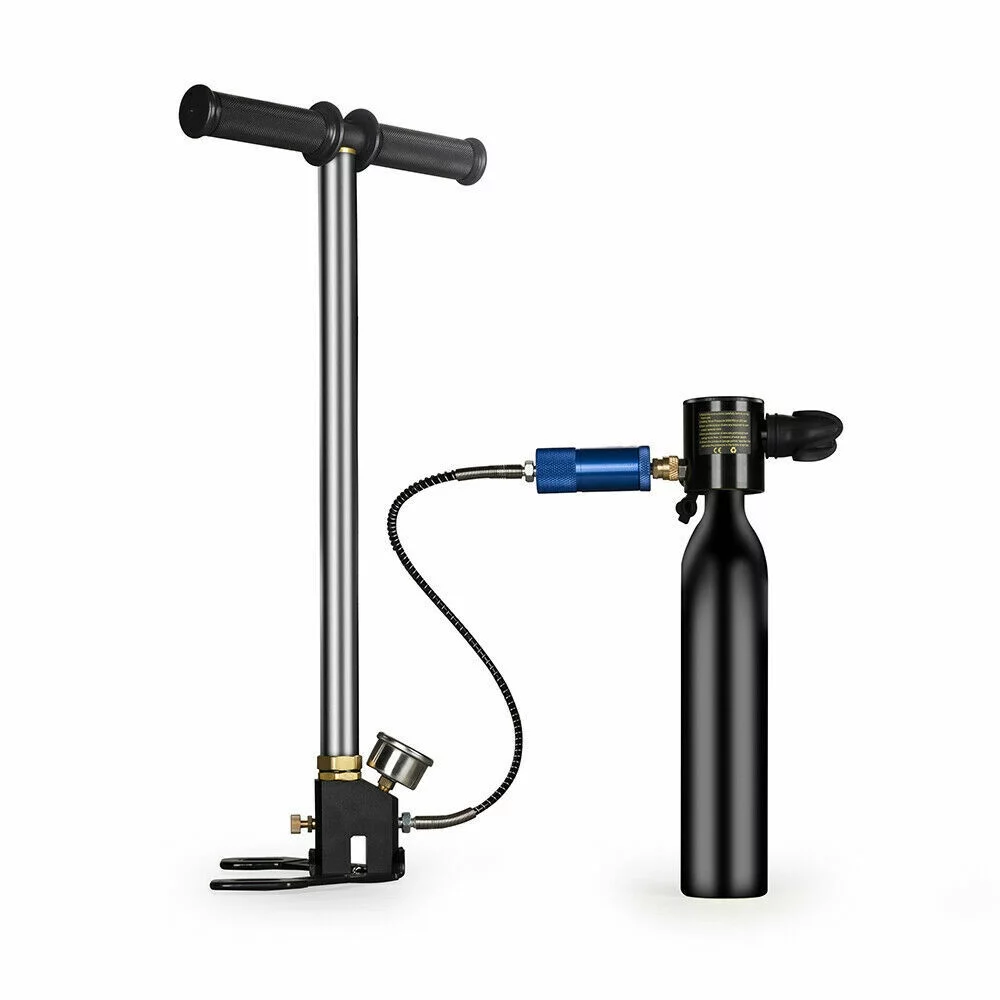 FETCOI Mini Scuba Tank Diving Equipment Kit with 0.5L Oxygen Tank High-pressure Pump