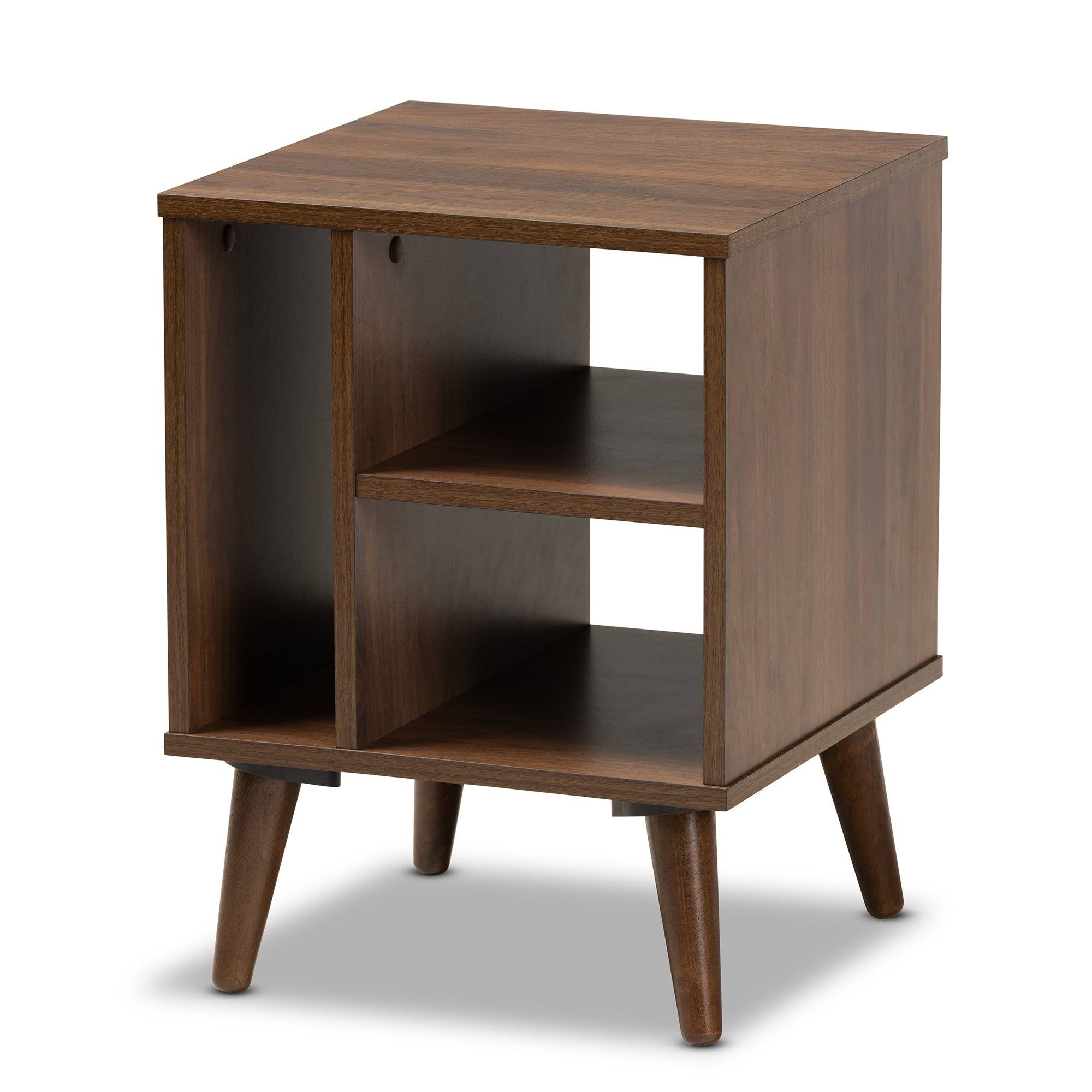 Baxton Studio Sami Mid-Century Modern Finished Wood End Table Walnut