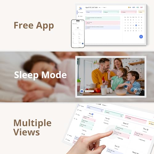 Dragon Touch 15.6" Digital Calendar Chore Chart – 1080P Full HD Interactive Touchscreen, Smart Family Planner