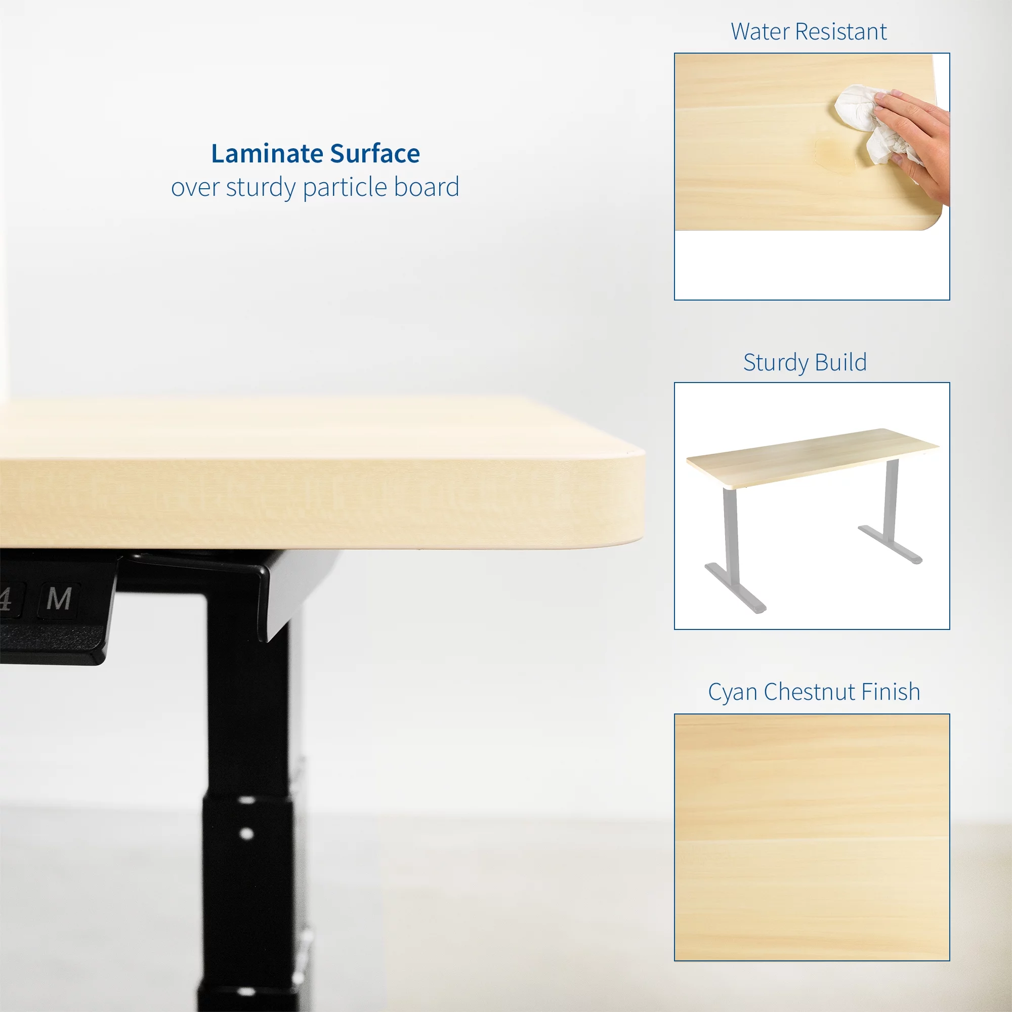 VIVO Light Wood 60 x 24 inch Universal Table Top for Sit to Stand Desk Frames