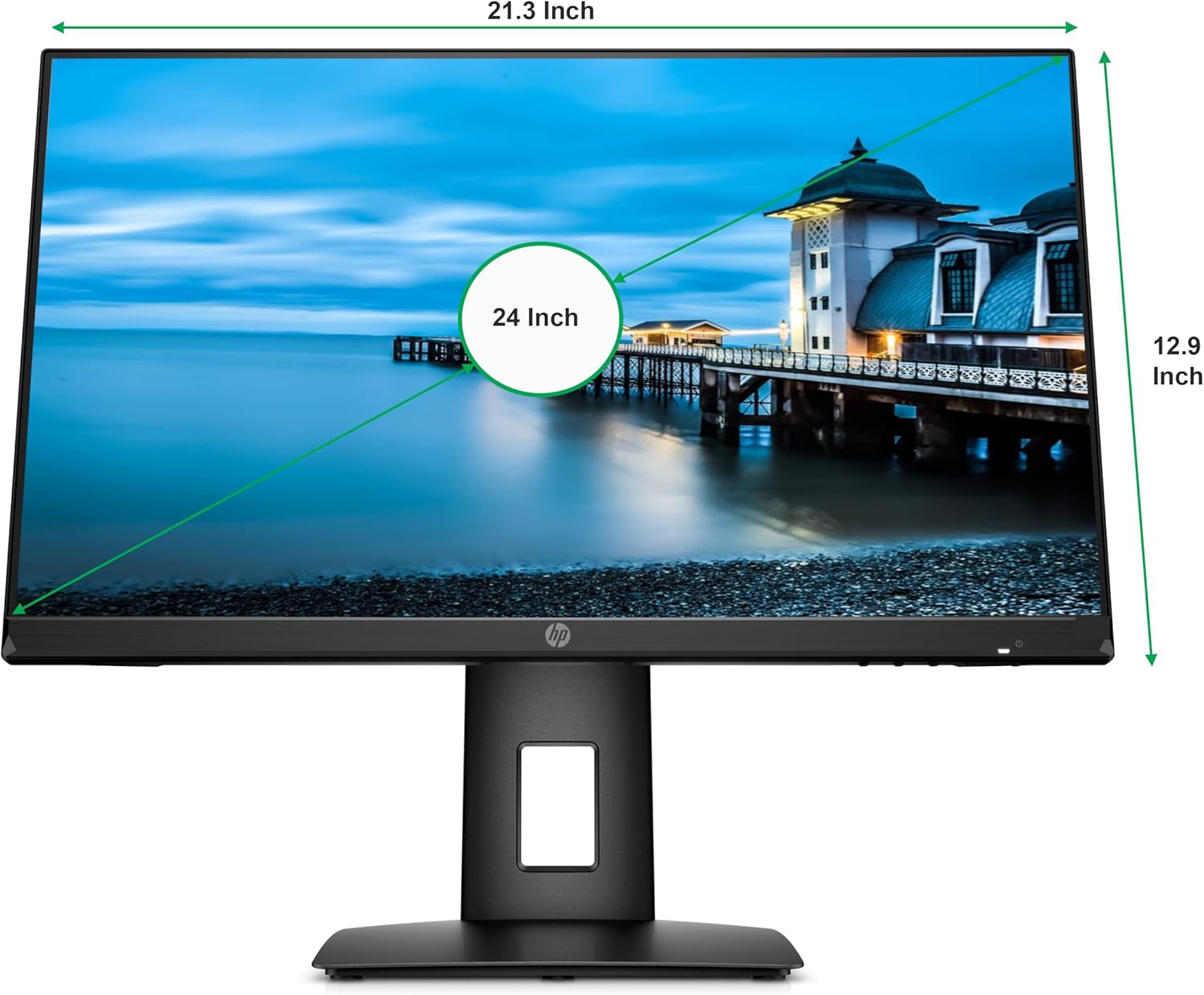 HP VH240A LCD-Backlit 24 Inch Anti-Glare FHD (1920 x 1080) Monitor, | VGA Port, HDMI Port | 16.7 Million Colors
