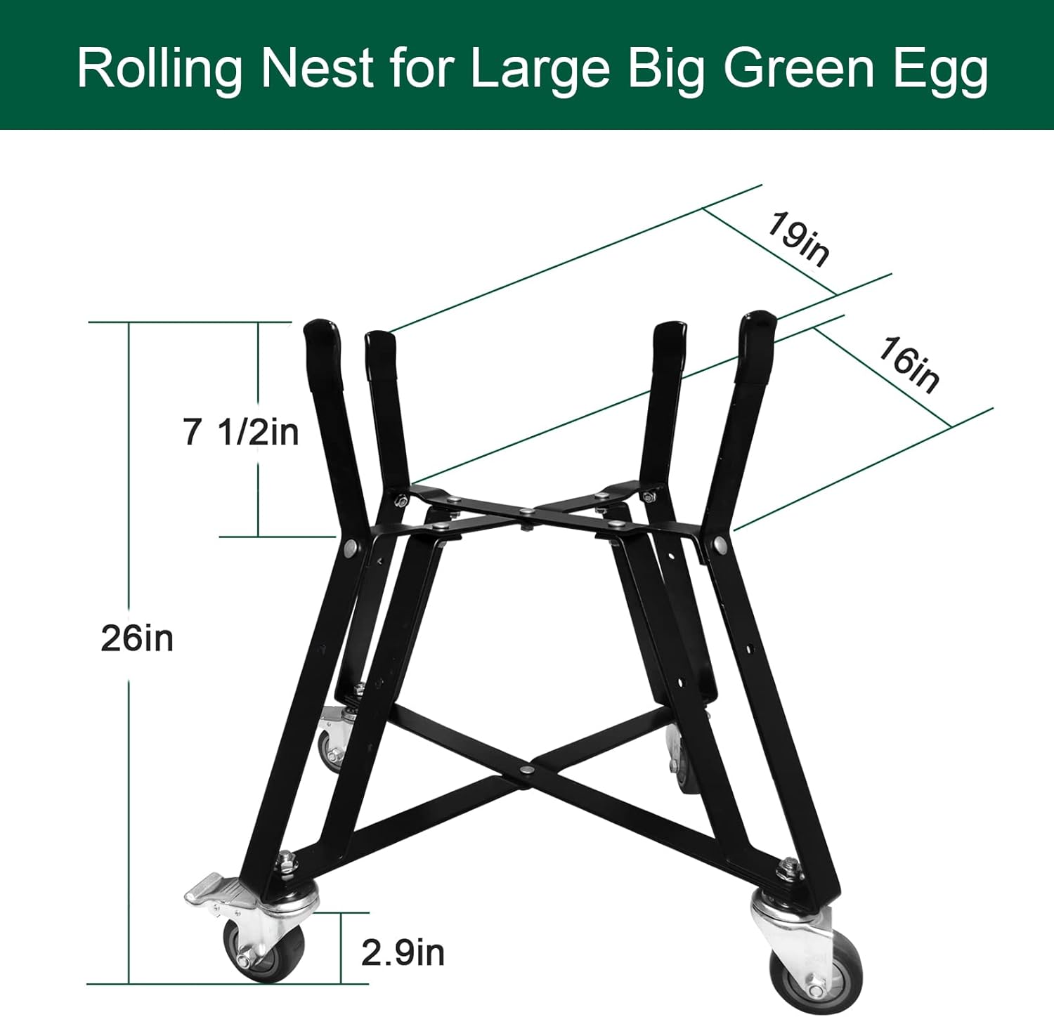 Quantfire MinMax Big Green Egg Nest, Grill Stand for Big Green Egg Accessories