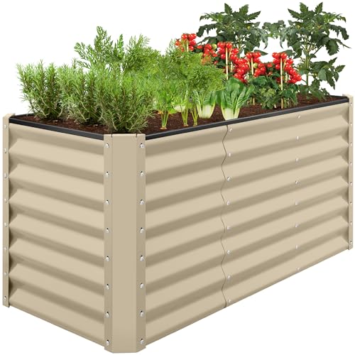 Best Choice Products 8x4x2ft Outdoor Metal Raised Garden Bed, Deep Root Planter Box for Vegetables, Flowers, Herbs