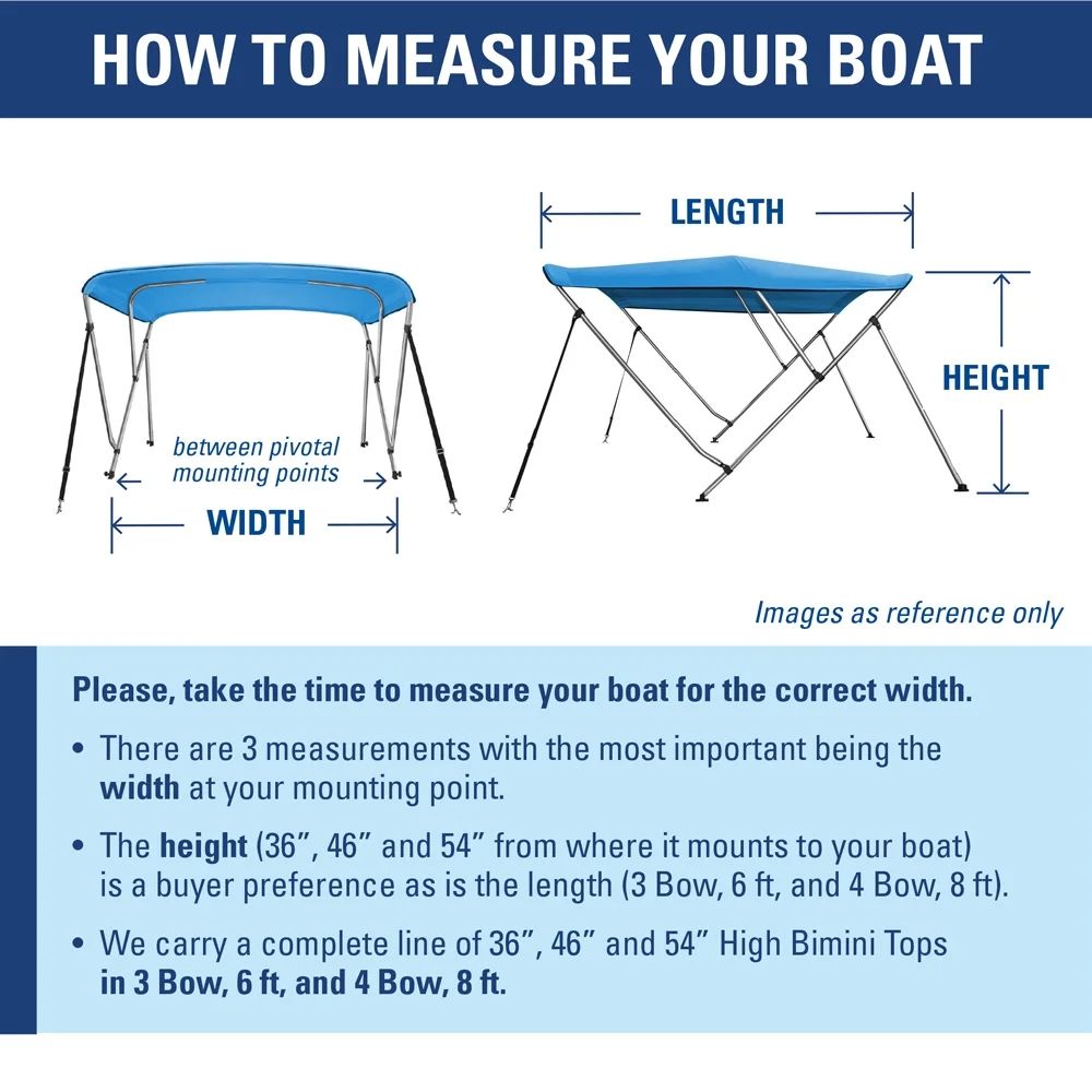 New Pontoon Bimini Top Boat Cover 4 Bow 54" H 67" - 72" W 8 ft. Long Gray
