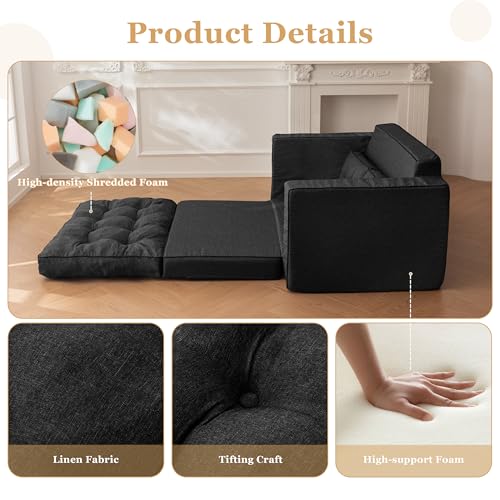 YOSHOOT Loveseat Sleeper Sofa,55" Convertible Sofa Bed Couch Futon Couches for Living Room