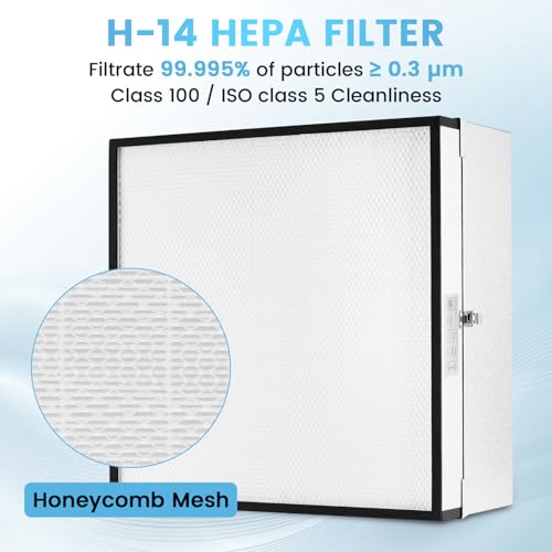 YJINGRUI Laminar Flow Hood, H-14 HEPA Filter with Safety Locks, Class 100/ ISO Class 5 Cleanliness