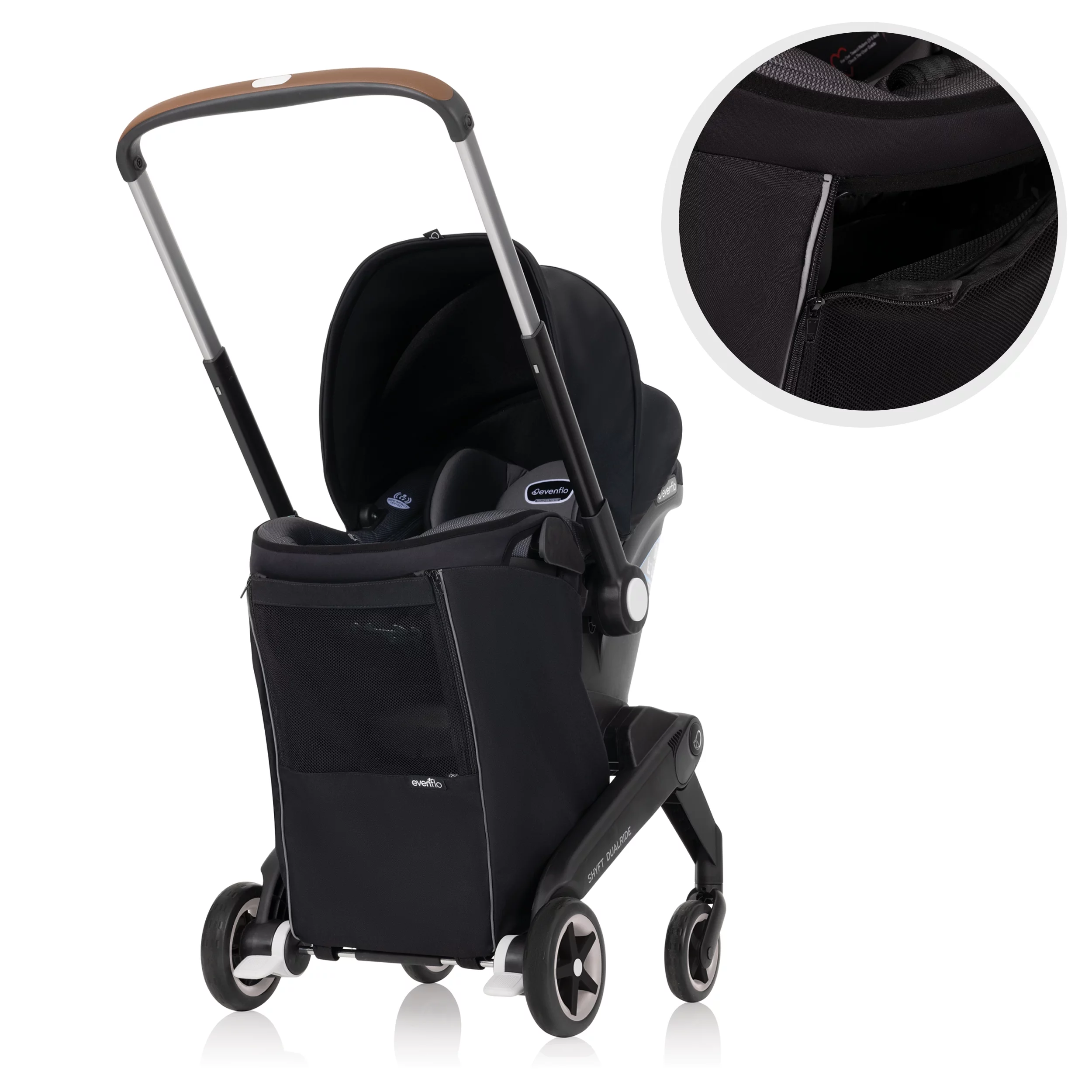 Shyft DualRide with Carryall Storage Infant Car Seat and Stroller Combo (Durham Green)