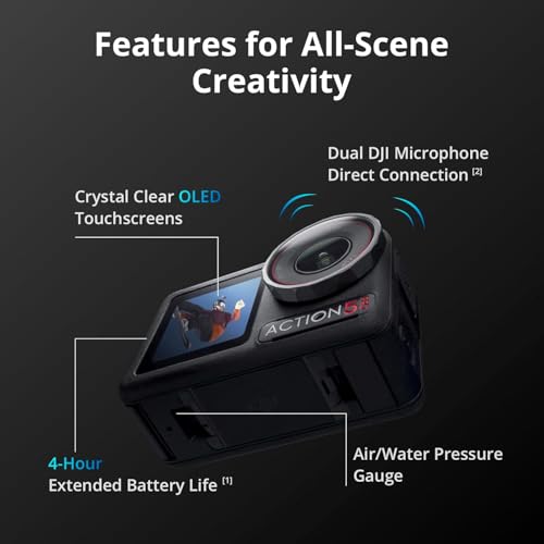 DJI Osmo Action 5 Pro Adventure Combo, with 64GB microSDXC Card - Waterproof Action Camera with 1/1.3" Sensor, 4K/120fps Video