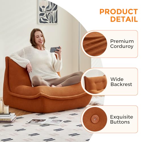 Bean Bag Chairs for Adults Giant BeanBag Chair Sofa Memory Foam Bean Bag Chair Couch with Ergonomic Design for Adults and Kids Home Living Room