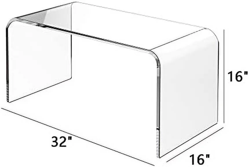 TJUNBOLIFE Acrylic Coffee Table  32" L x 16" W x 16"