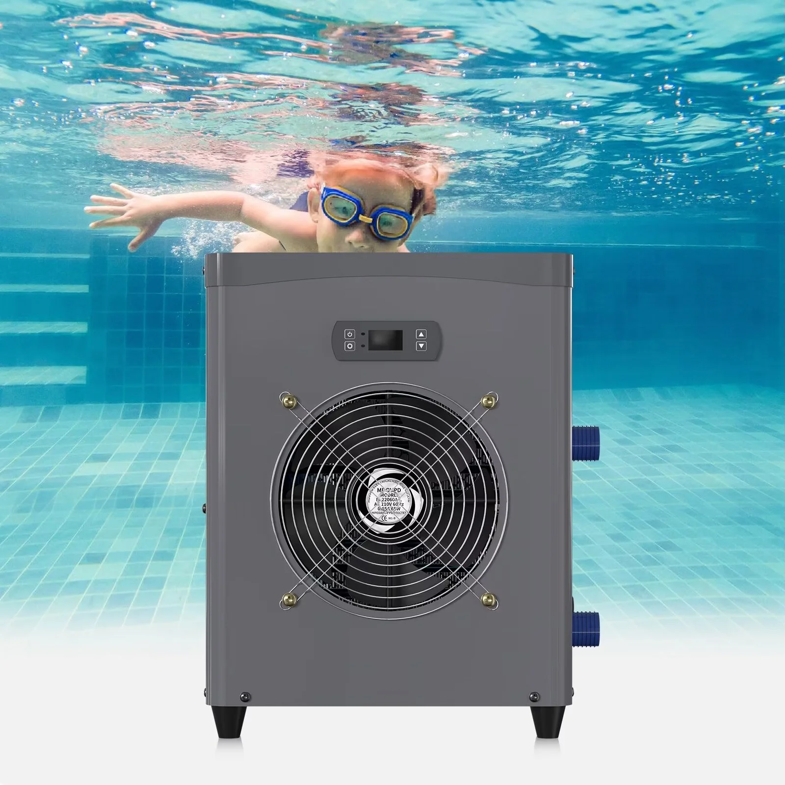 Zikebtuy Swimming Pool Heat Pump, Pool Heater for Above Ground Pools, Swimming Pool Electric Water Heater Pumps, 14945 BTU/hr, Up to 4000 gallons